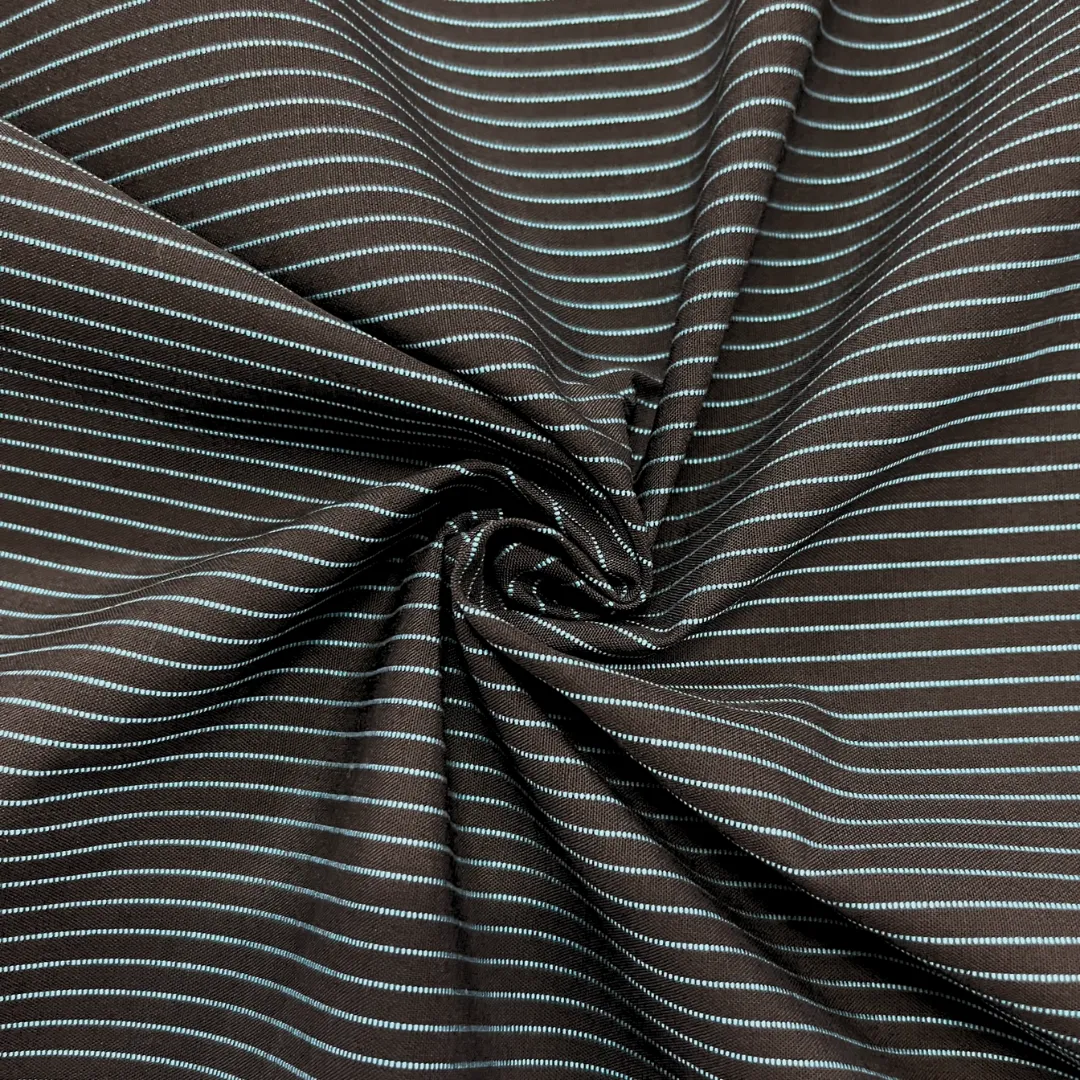 2-Layer WeatherTek Waterproof Breathable Laminate Fabric - Aqua Pinstripes on Black (Sold per Yard)