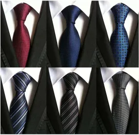 6 PCS Classic Men'S Silk Tie Necktie Woven Neck Ties