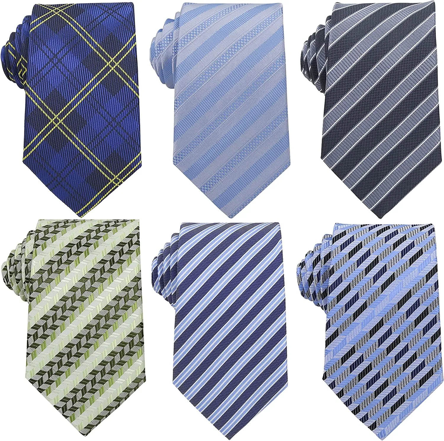 6 PCS Classic Men'S Silk Tie Necktie Woven Neck Ties