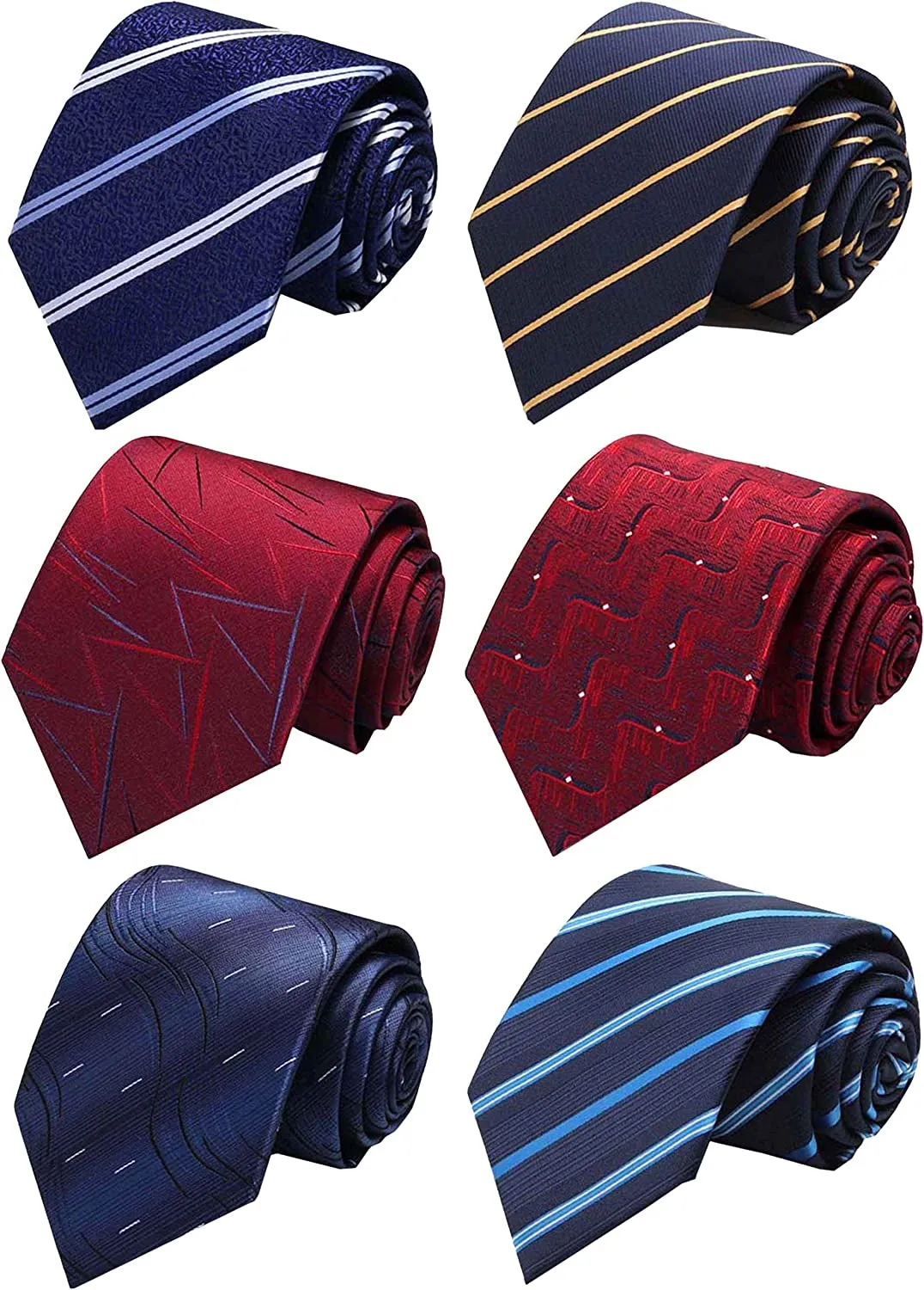 6 PCS Classic Men'S Silk Tie Necktie Woven Neck Ties