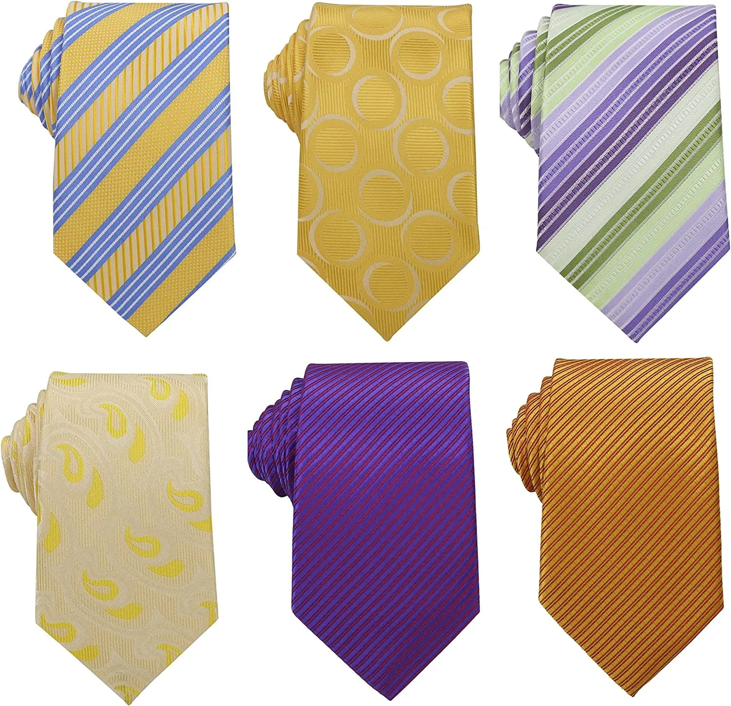 6 PCS Classic Men'S Silk Tie Necktie Woven Neck Ties