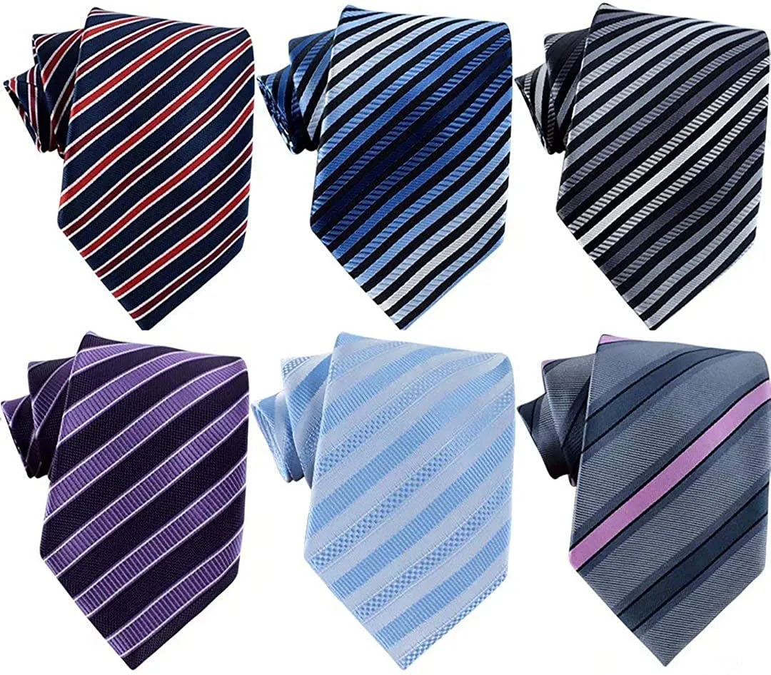 6 PCS Classic Men'S Silk Tie Necktie Woven Neck Ties