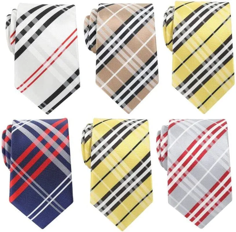 6 PCS Classic Men'S Silk Tie Necktie Woven Neck Ties