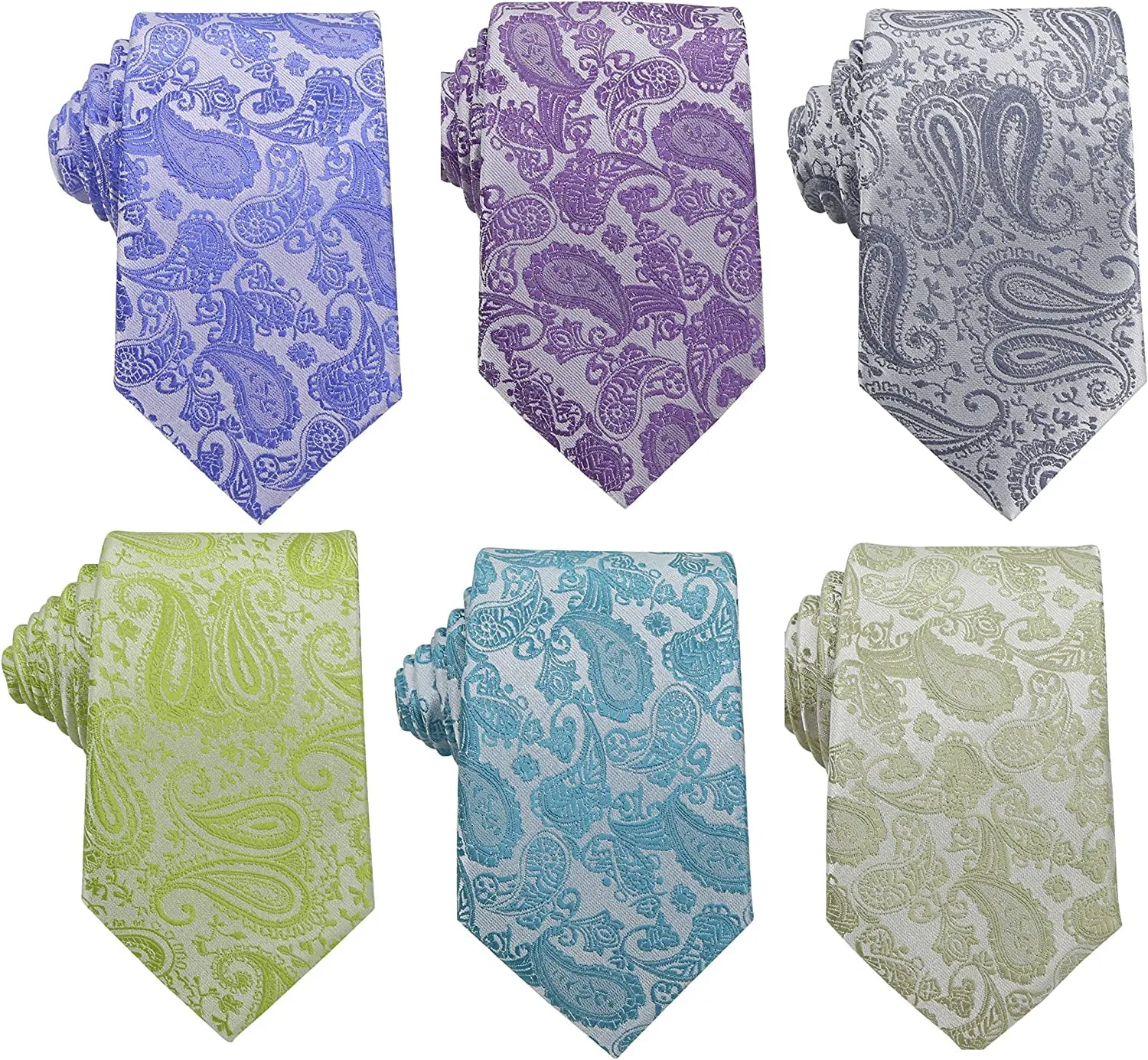 6 PCS Classic Men'S Silk Tie Necktie Woven Neck Ties