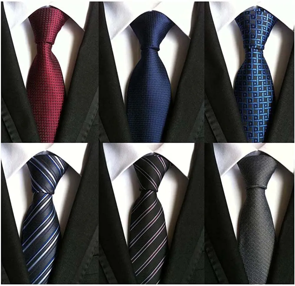 6 PCS Classic Men'S Silk Tie Necktie Woven Neck Ties