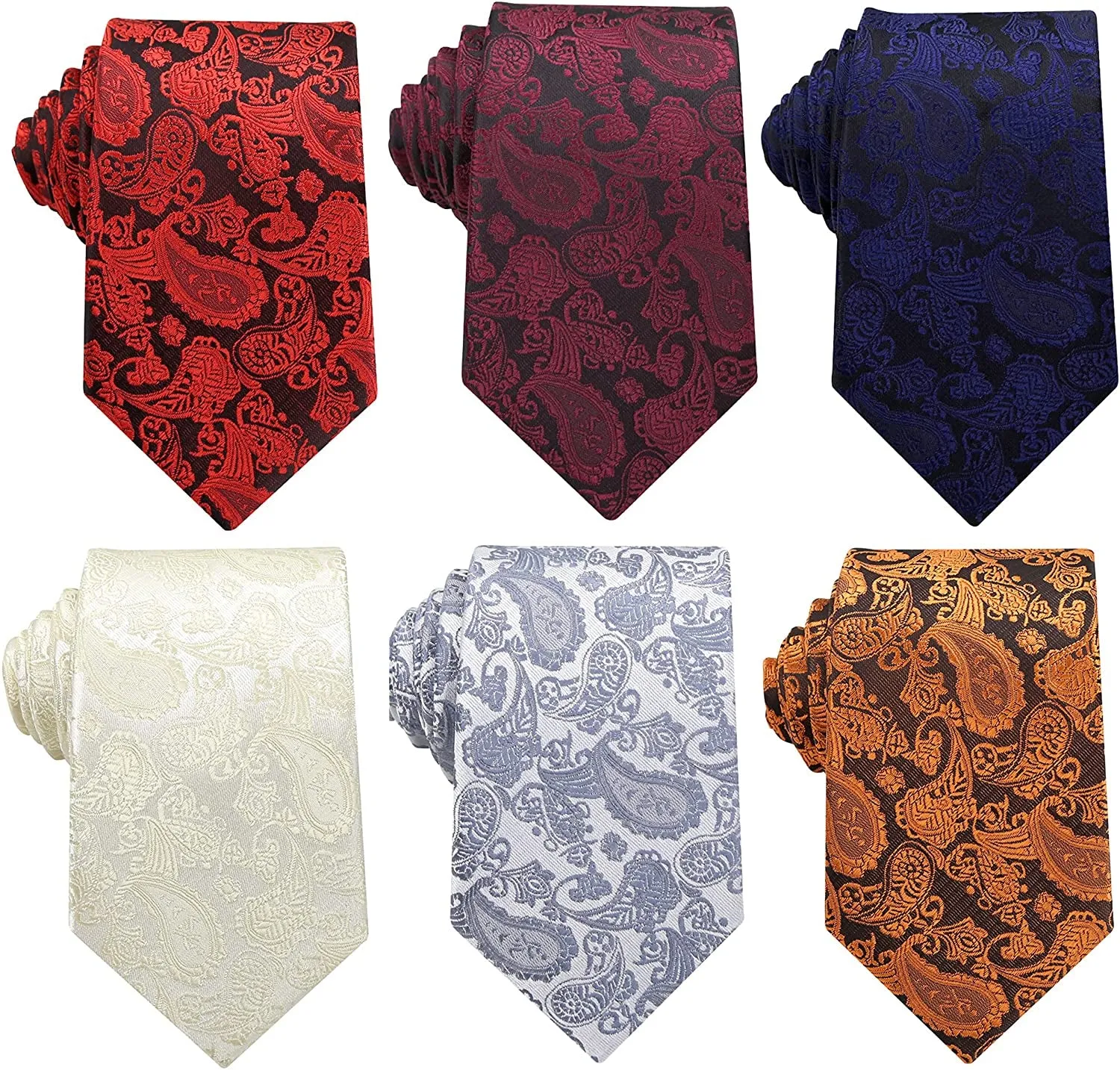 6 PCS Classic Men'S Silk Tie Necktie Woven Neck Ties