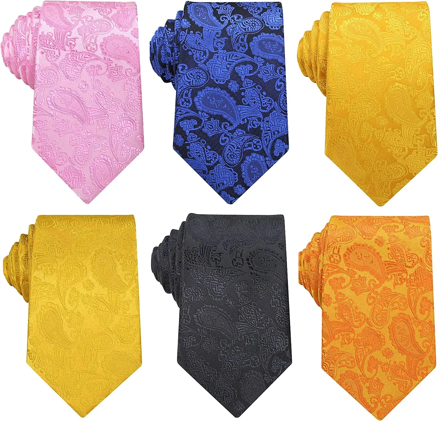 6 PCS Classic Men'S Silk Tie Necktie Woven Neck Ties