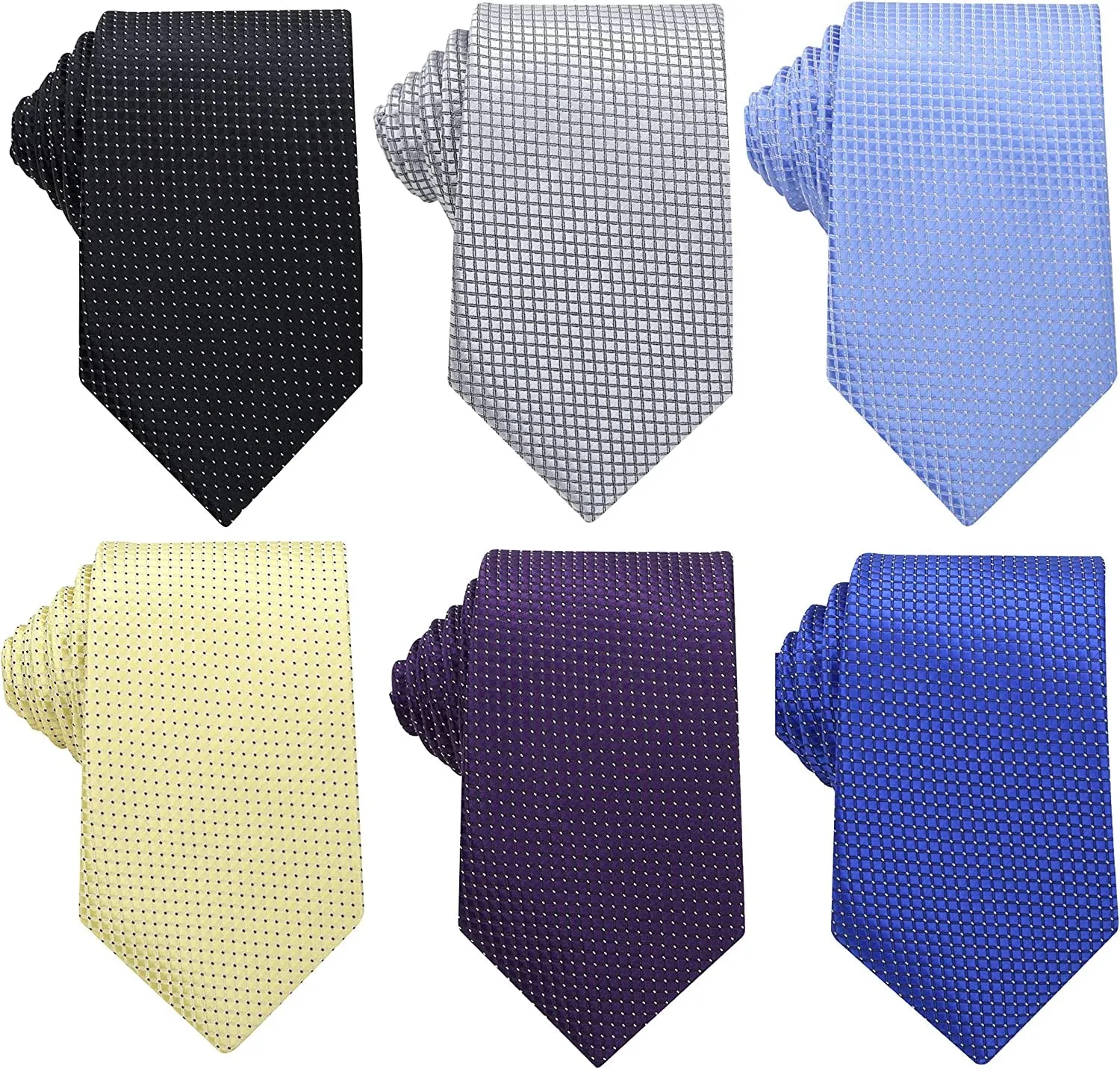 6 PCS Classic Men'S Silk Tie Necktie Woven Neck Ties