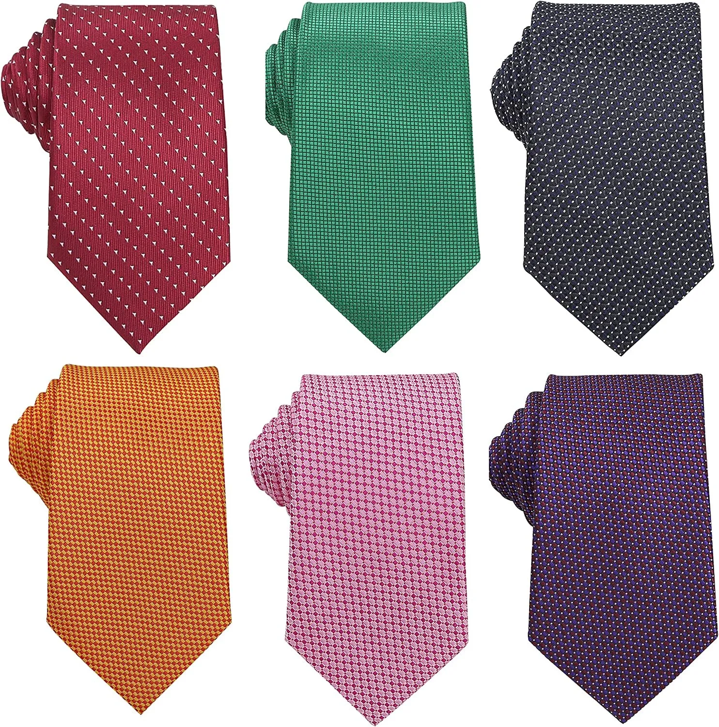 6 PCS Classic Men'S Silk Tie Necktie Woven Neck Ties