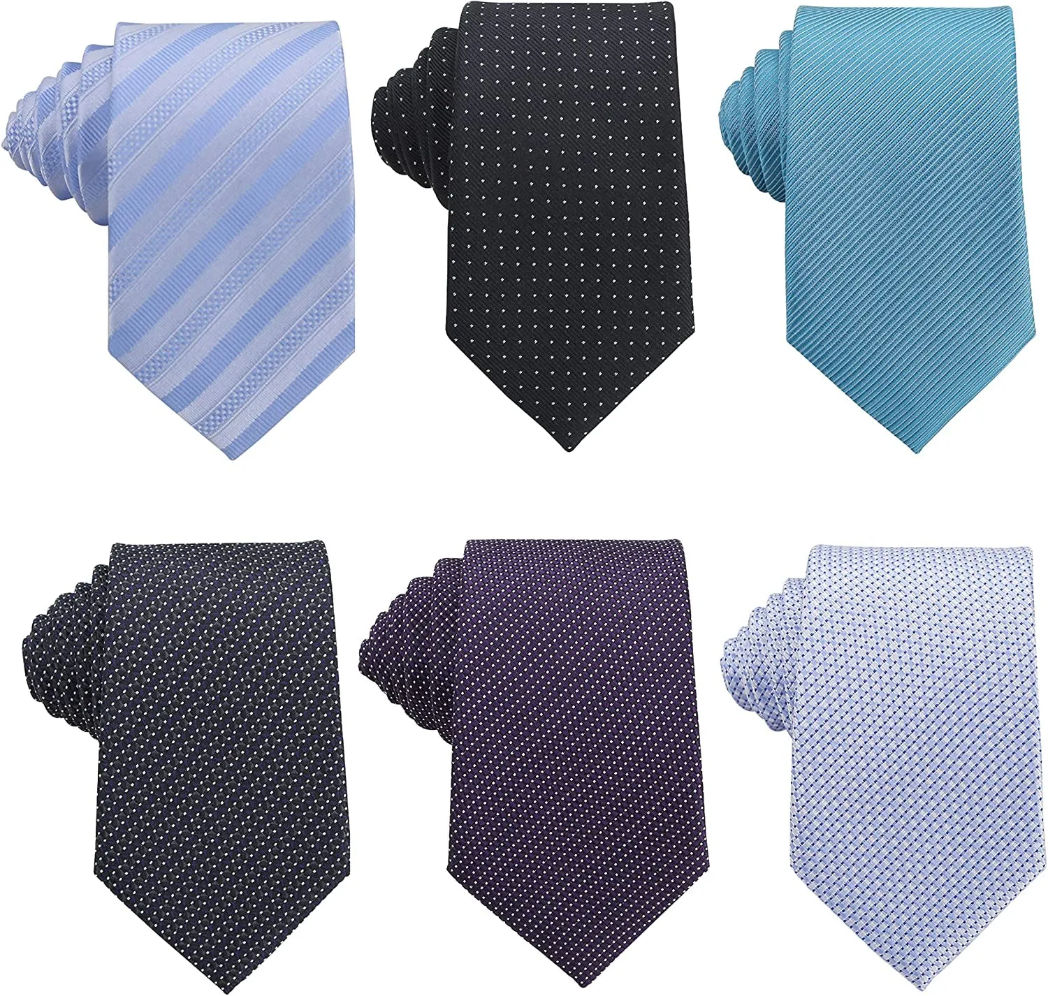 6 PCS Classic Men'S Silk Tie Necktie Woven Neck Ties