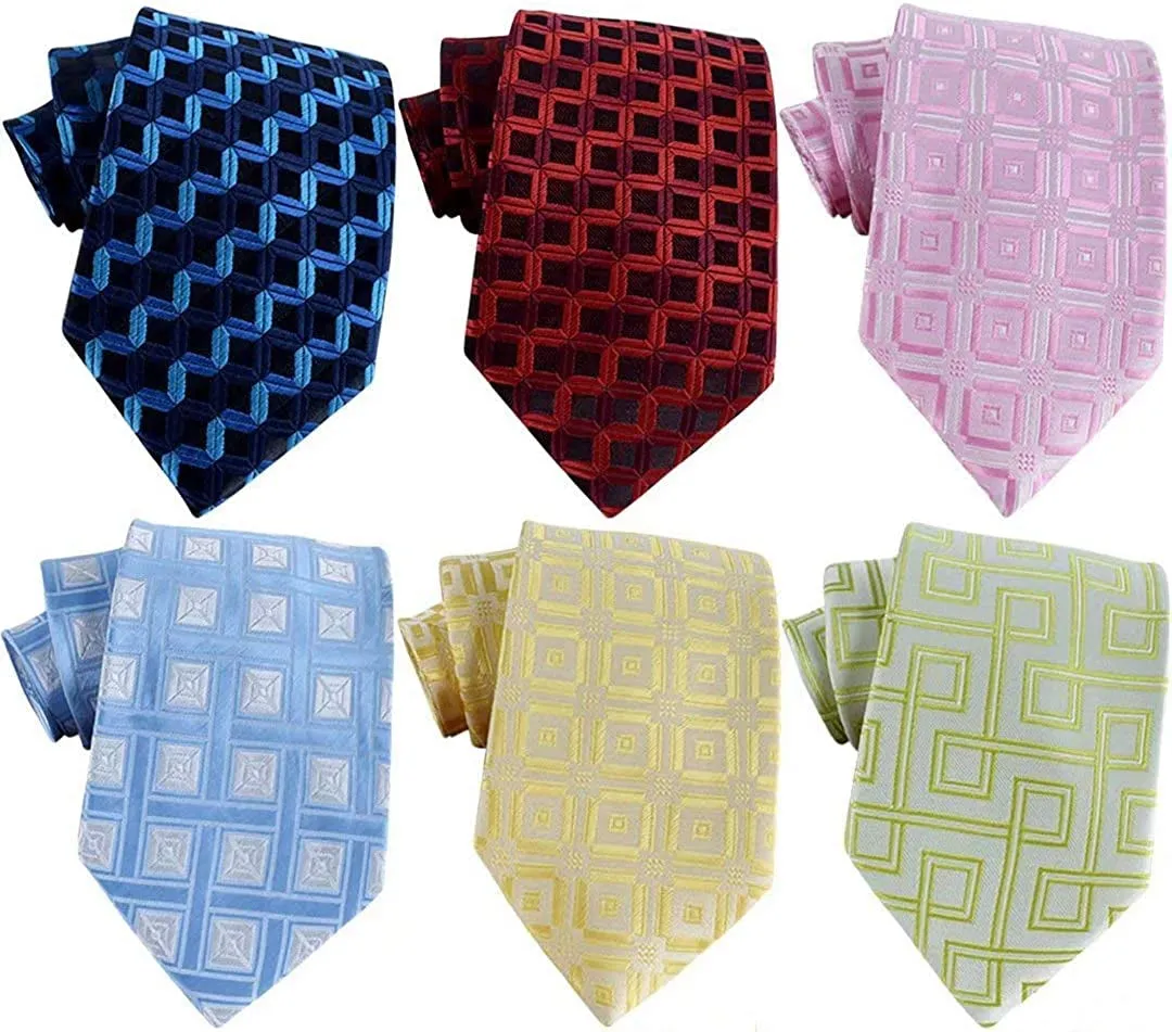 6 PCS Classic Men'S Silk Tie Necktie Woven Neck Ties