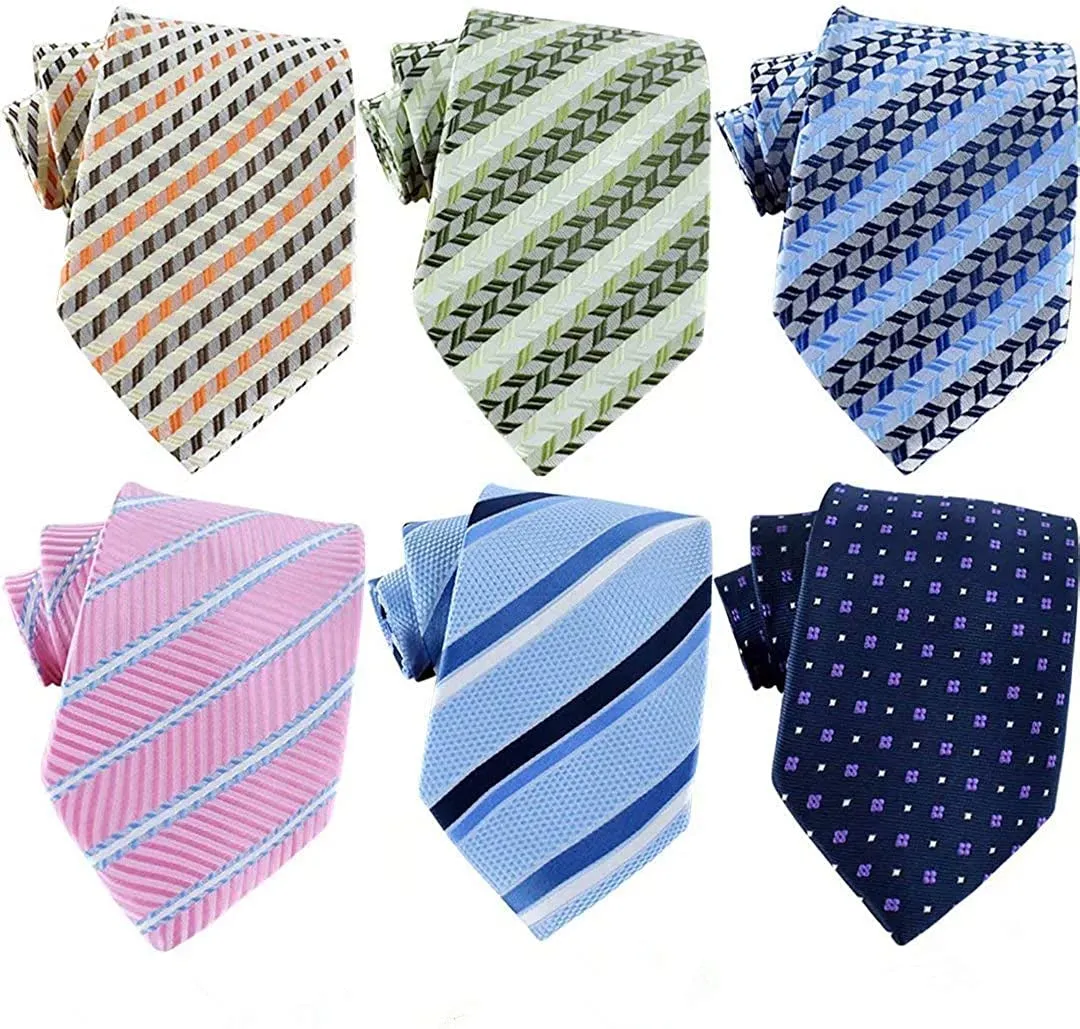 6 PCS Classic Men'S Silk Tie Necktie Woven Neck Ties