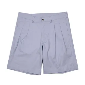 Aaza pleated shorts in light blue linen cotton