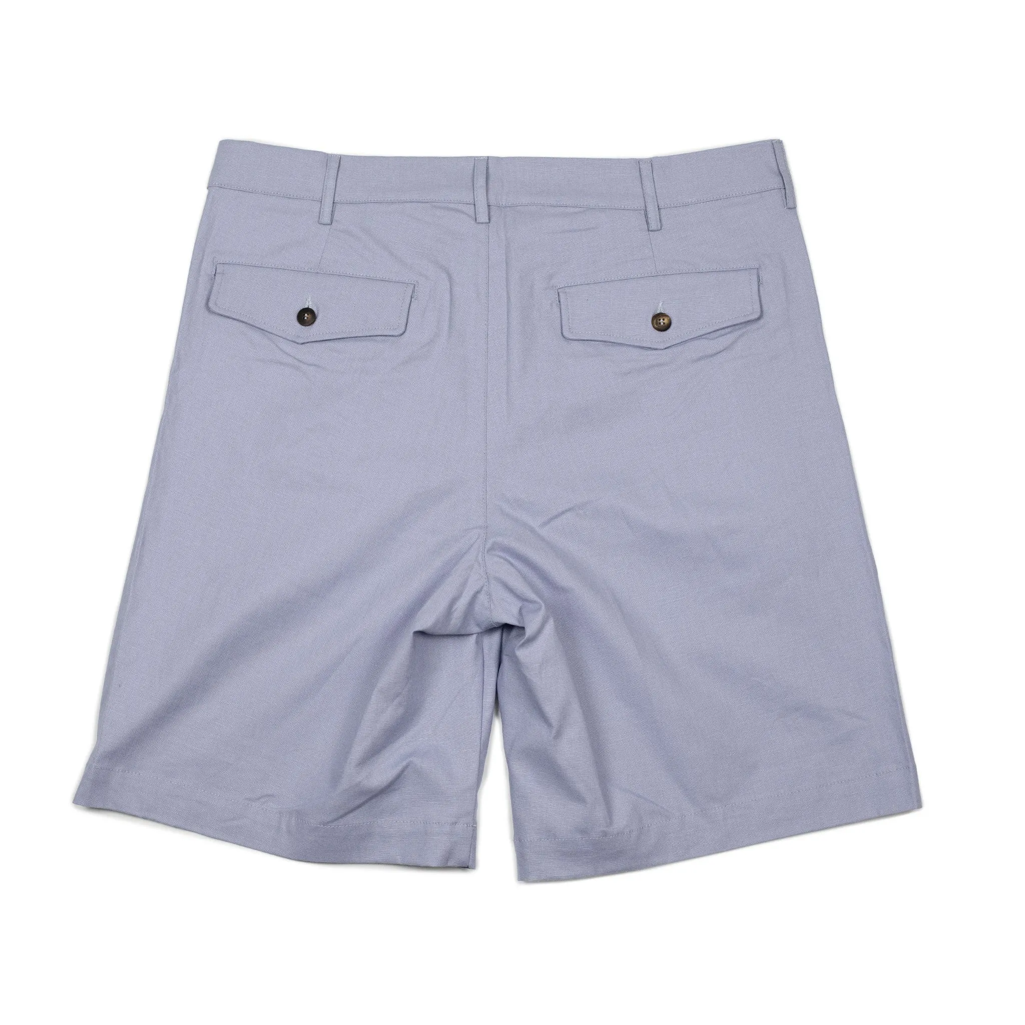 Aaza pleated shorts in light blue linen cotton