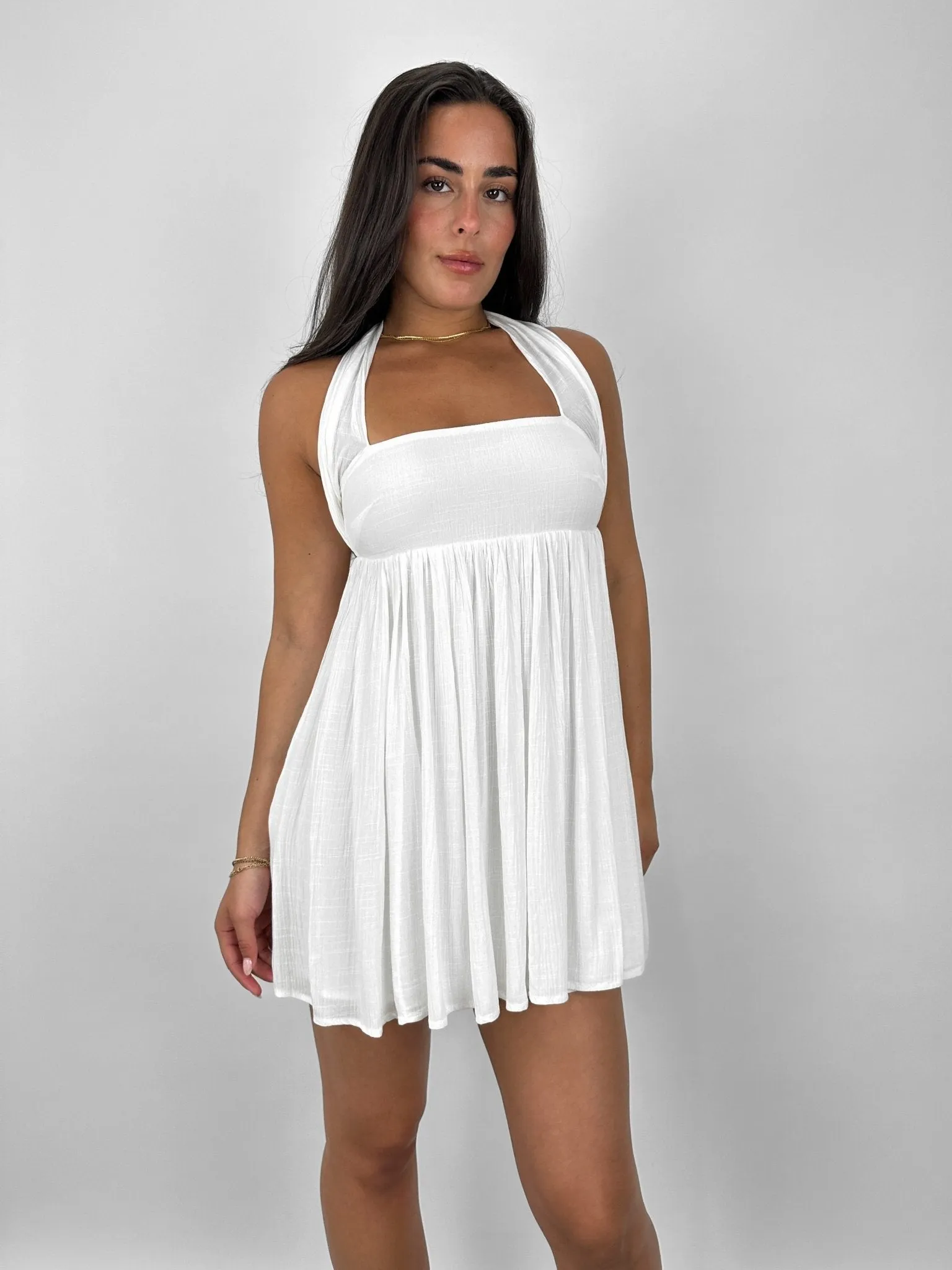 Adjustable Strap Babydoll Mini Dress