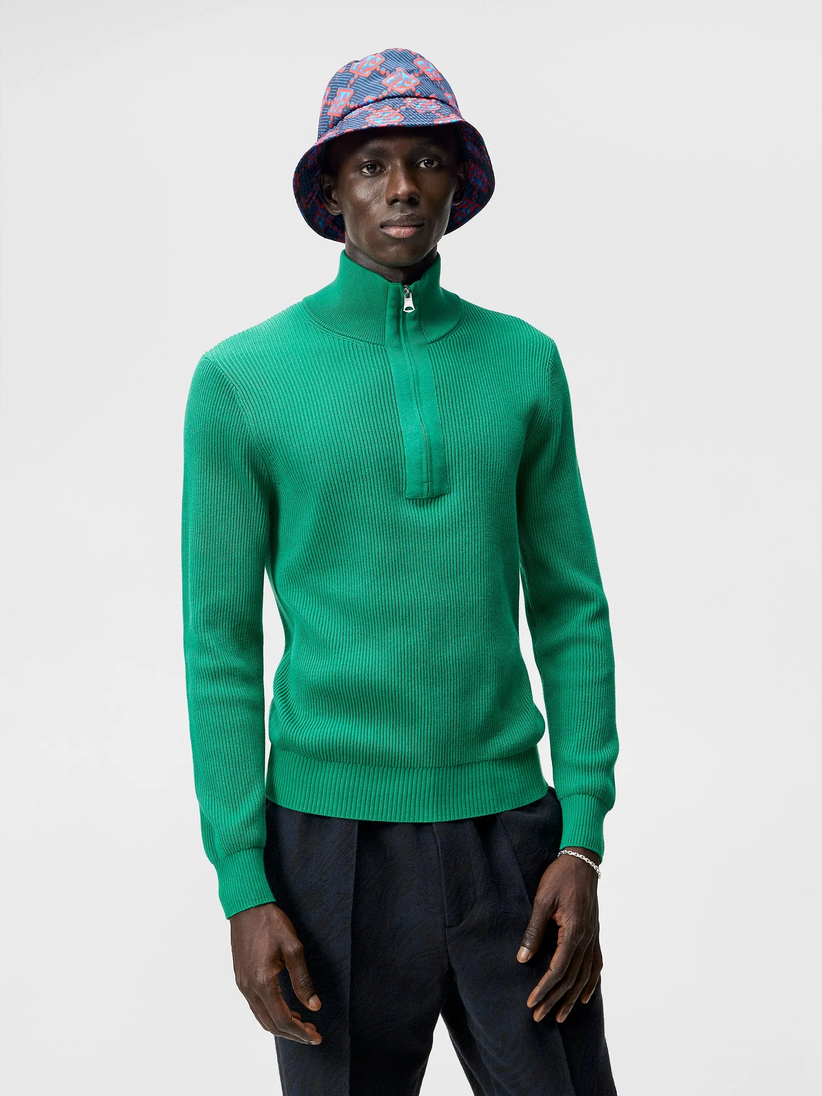 Alex Half Zip Knitted Sweater / Bosphorus