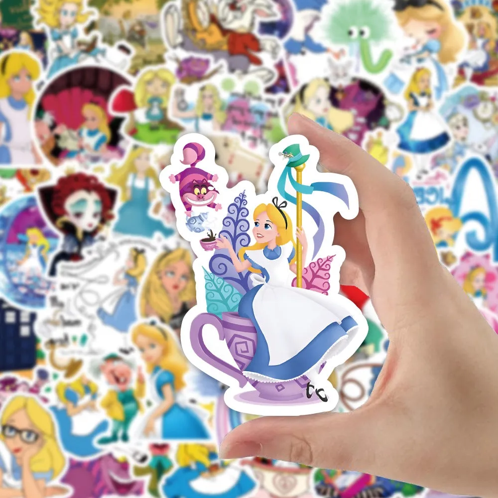 Alice in Wonderland Fairy Tales Cartoon Stickers (50 pcs)