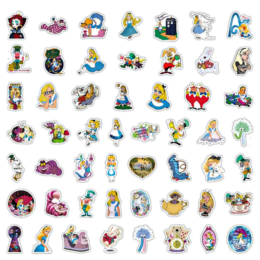 Alice in Wonderland Fairy Tales Cartoon Stickers (50 pcs)