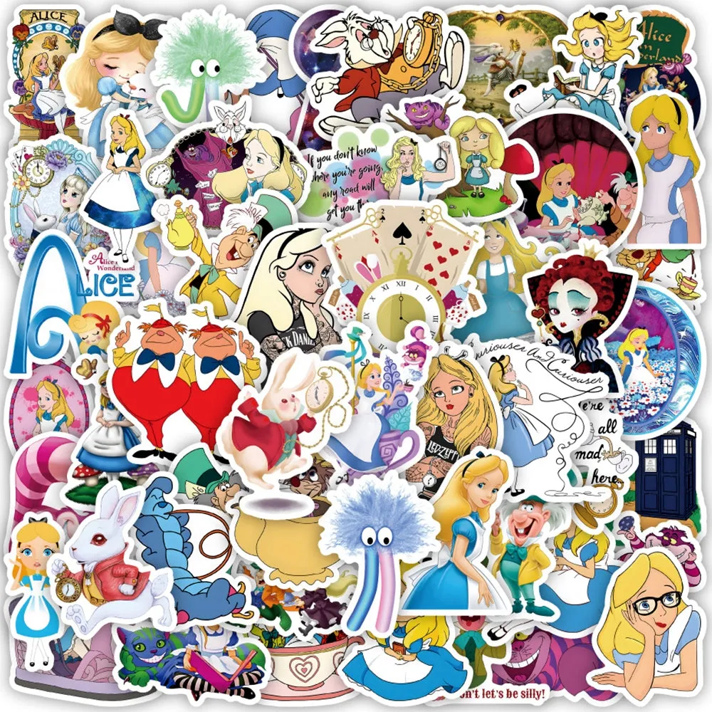 Alice in Wonderland Fairy Tales Cartoon Stickers (50 pcs)