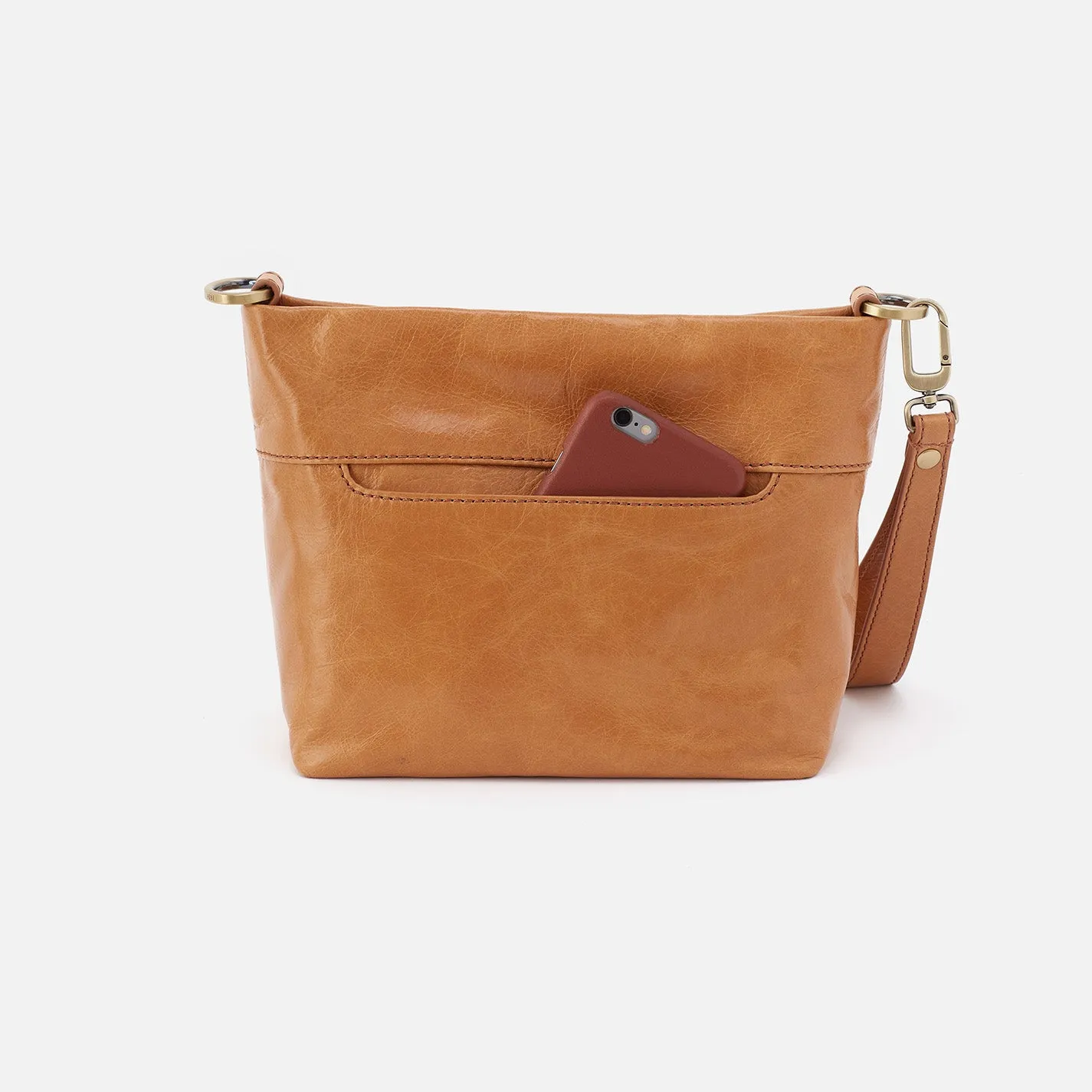 Ashe Crossbody In Polished Leather - Natural