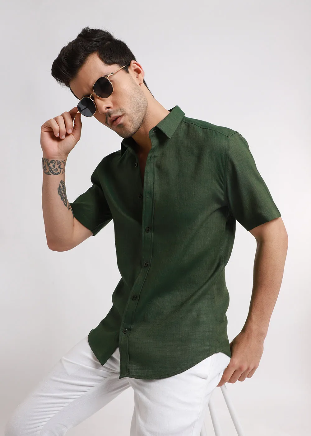 Batiste Green Linen shirt