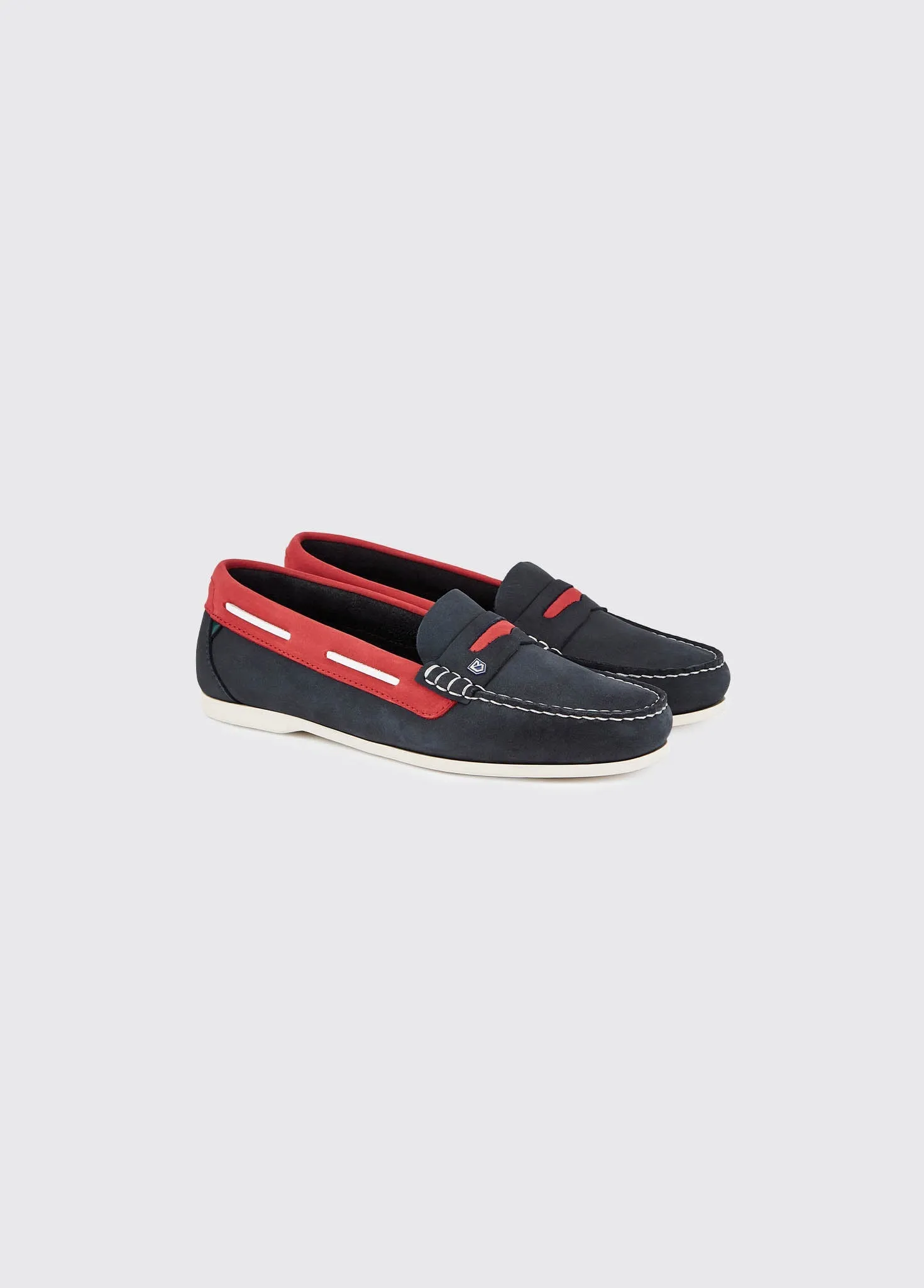 Belize Deck Shoe - Denim/Red