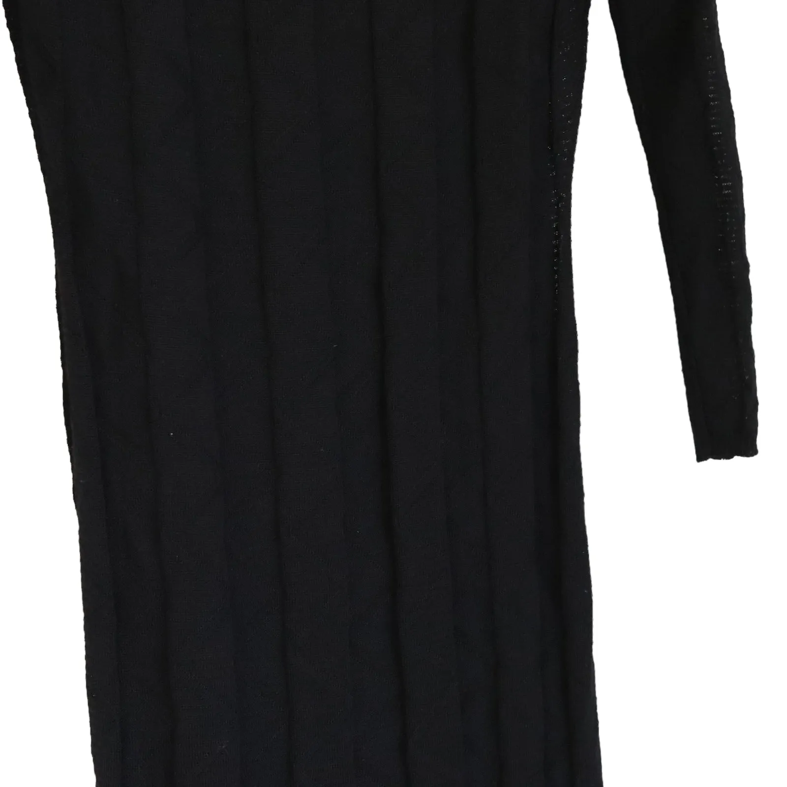 Black Ornate Pleated Knit Dress XS