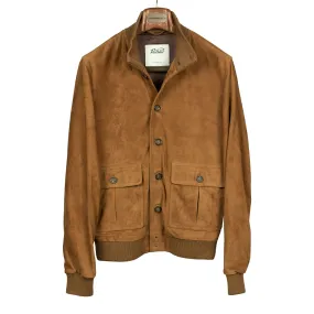 Butterscotch suede Valstarino bomber jacket, fully lined (restock)