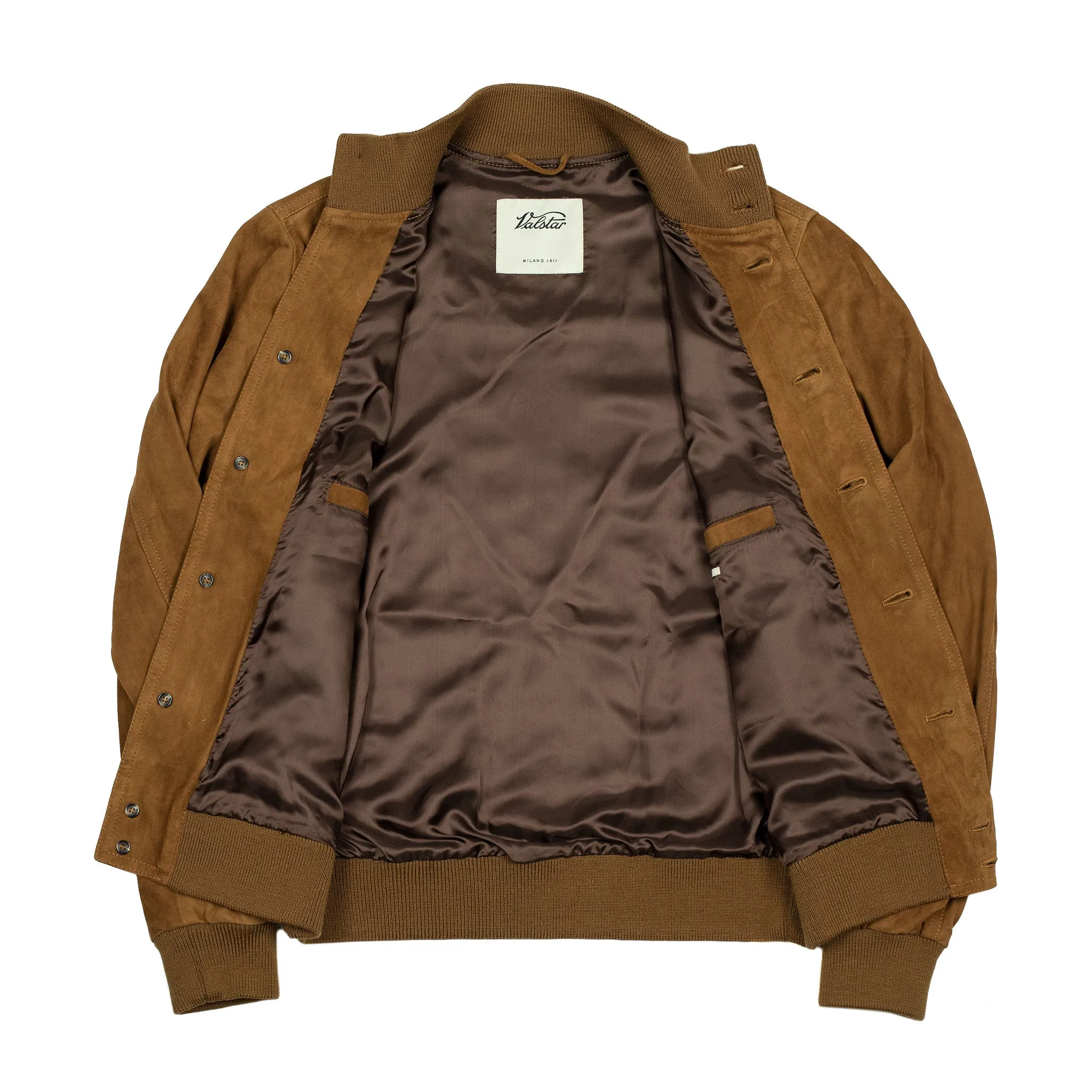 Butterscotch suede Valstarino bomber jacket, fully lined (restock)