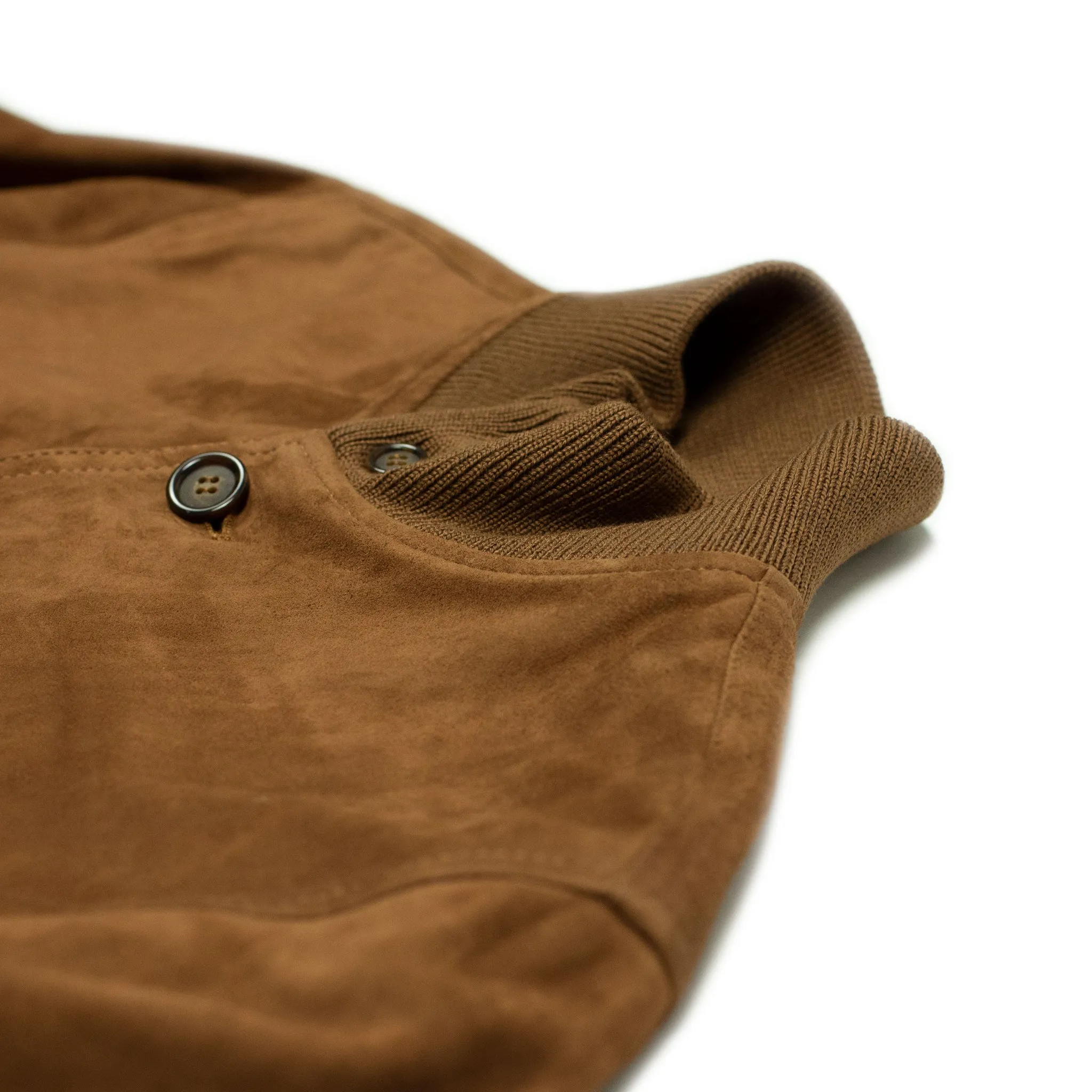 Butterscotch suede Valstarino bomber jacket, fully lined (restock)