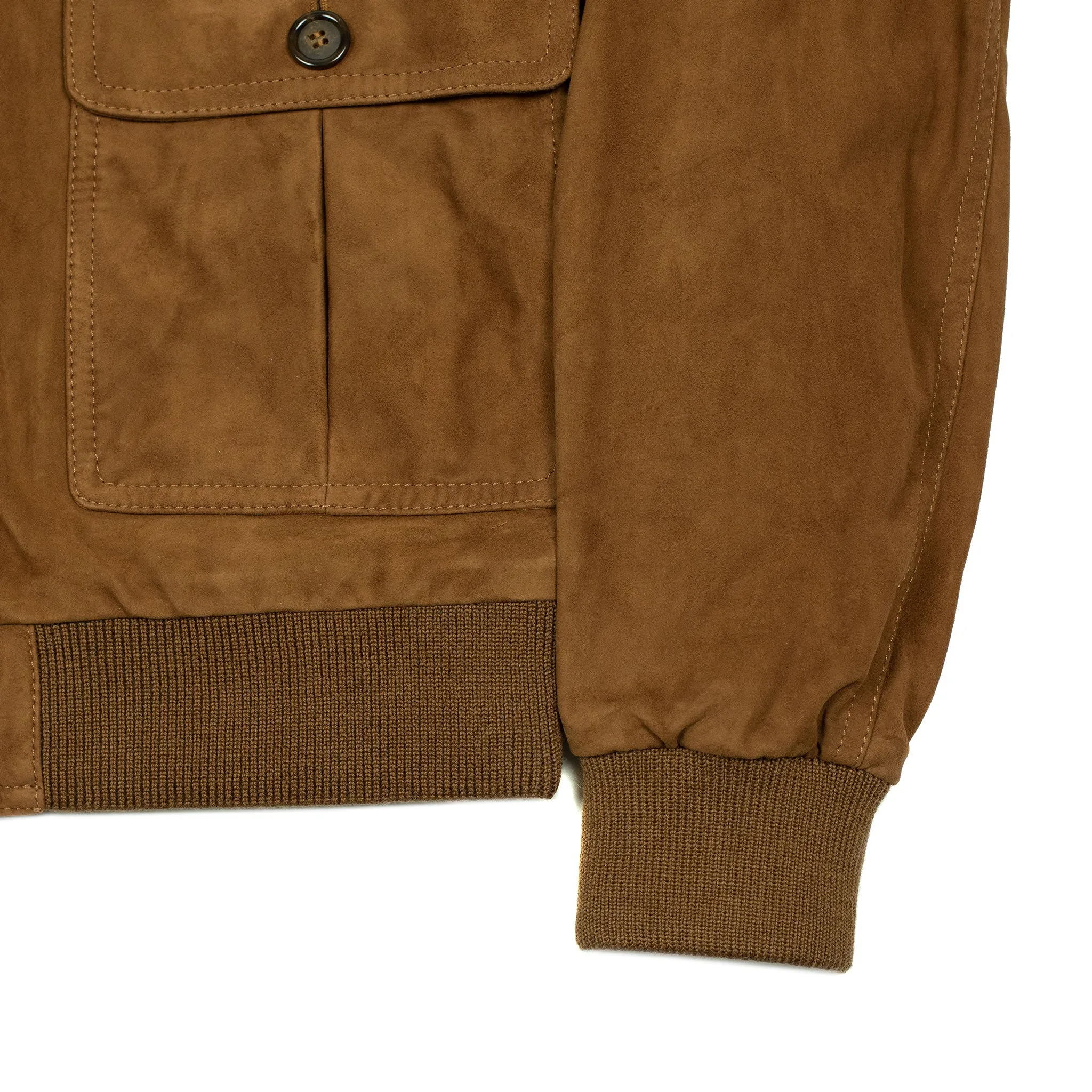 Butterscotch suede Valstarino bomber jacket, fully lined (restock)