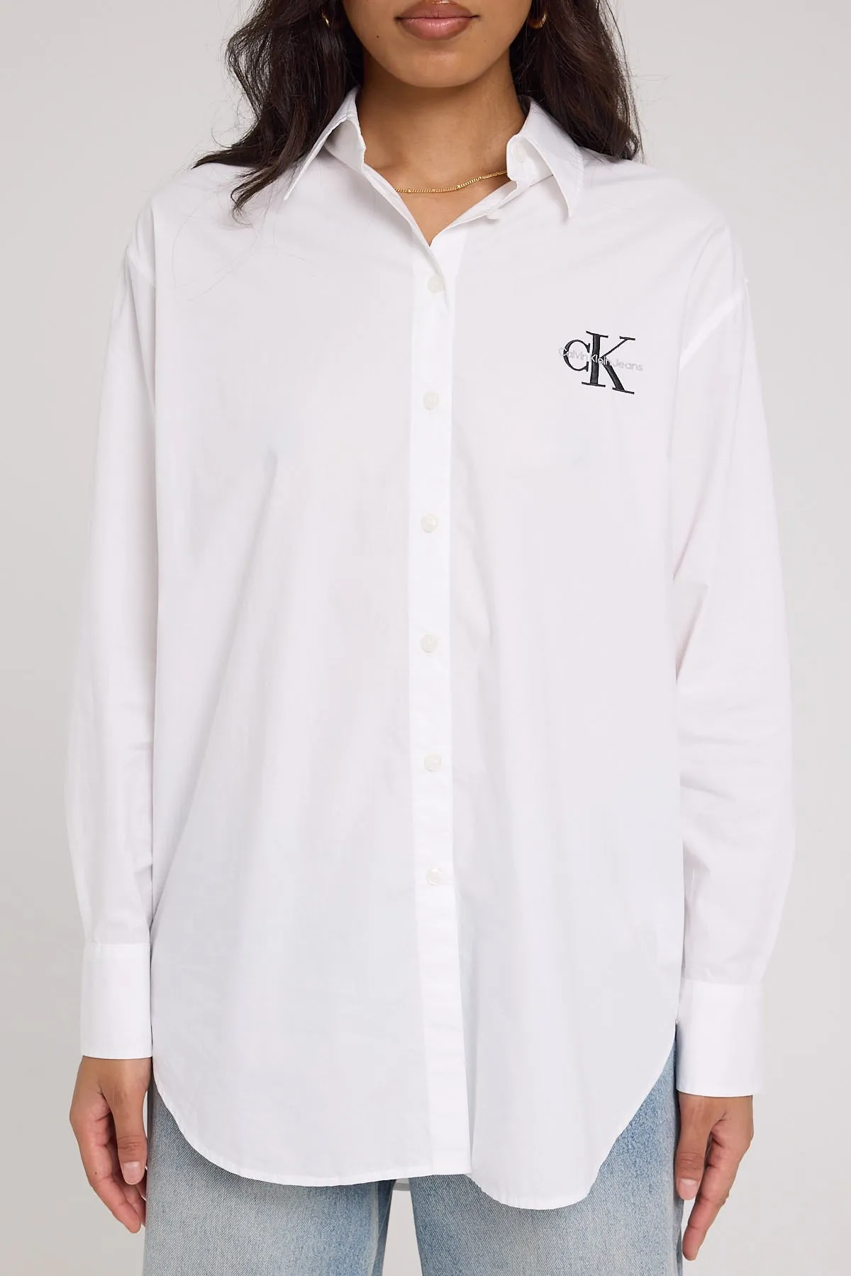 Calvin Klein Loose Monologo Shirt Bright White