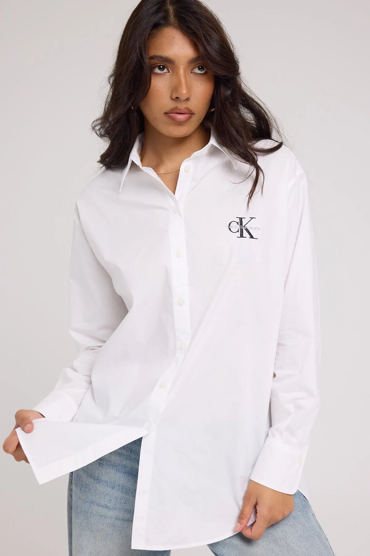 Calvin Klein Loose Monologo Shirt Bright White