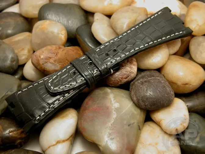 Capolavoro Black Alligator Leather Strap For Audemars Piguet Royal Oak Offshore