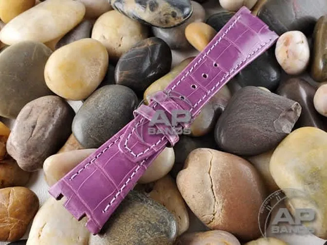 Capolavoro Glazed Lavender Alligator Leather Strap For Audemars Piguet Royal Oak 15400 15300 26300