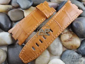 Capolavoro Light Brown Alligator Leather Strap For Audemars Piguet Royal Oak Offshore 44mm 26400