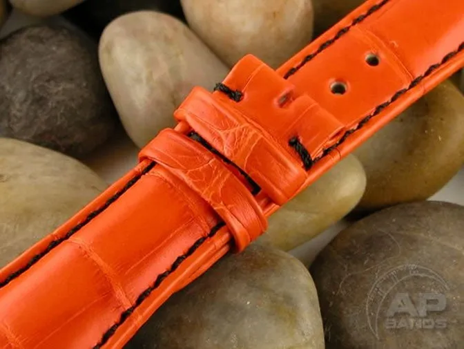 Capolavoro Orange Alligator Strap For Audemars Piguet Royal Oak Offshore End Of Days and Older Generation 25770