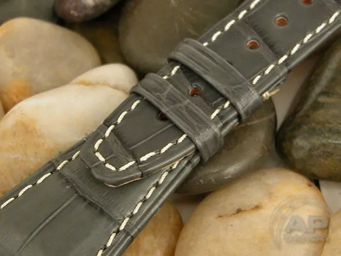 Capolavoro Smoke Grey Alligator Leather Strap For Audemars Piguet Royal Oak Offshore