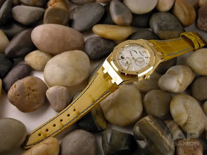 Capolavoro Yellow Alligator Leather Strap For Audemars Piguet Royal Oak City Of Sails Be Happy