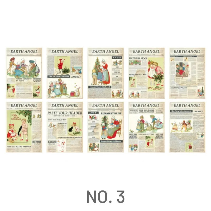 Cartoon Fairy Tale Newspaper Scrapbook Paper - Alice, Fairy, Rabbit, Girl