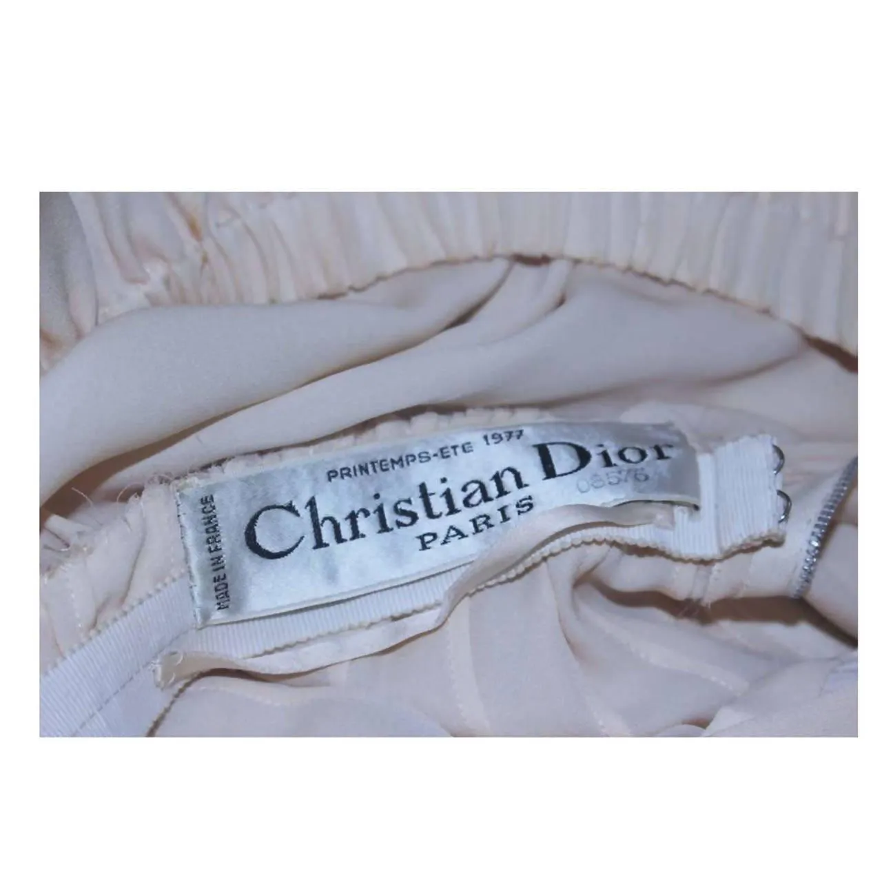 CHRISTIAN DIOR Nude Silk Chiffon Gown | Size 24