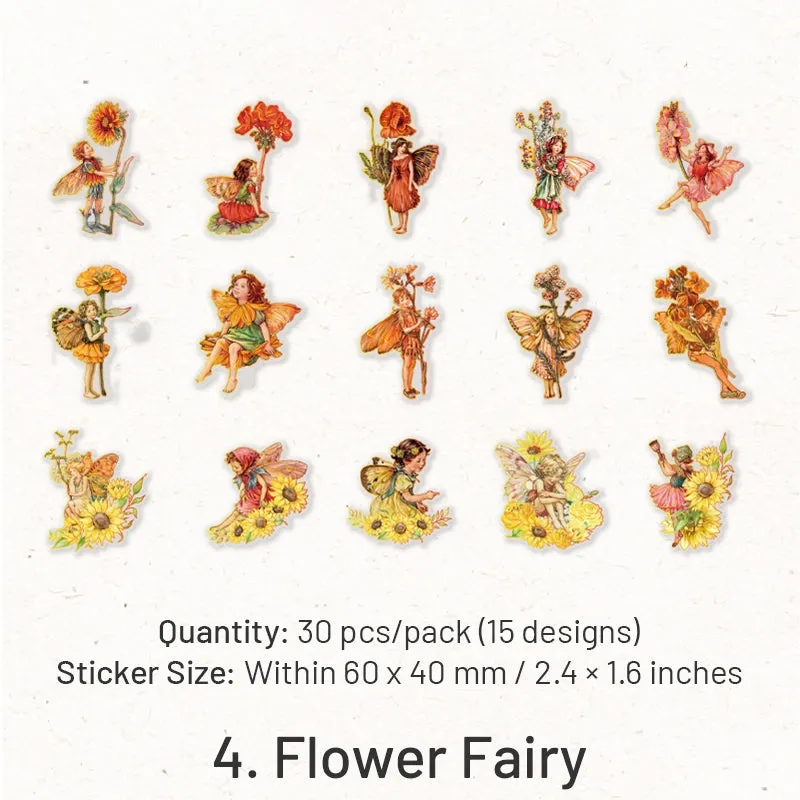 Clear Transparent Foil Stamped Stickers - Words, Butterfly, Flower, Fairy