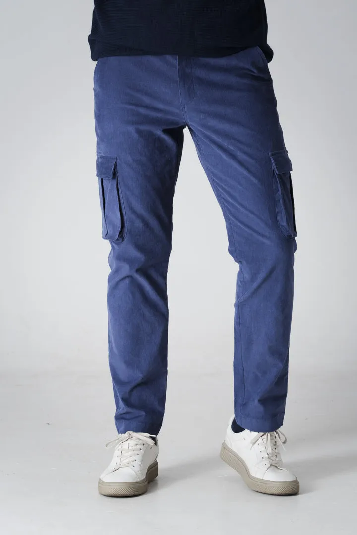 Columbia Blue Corduroy Stretch Cargo Pants