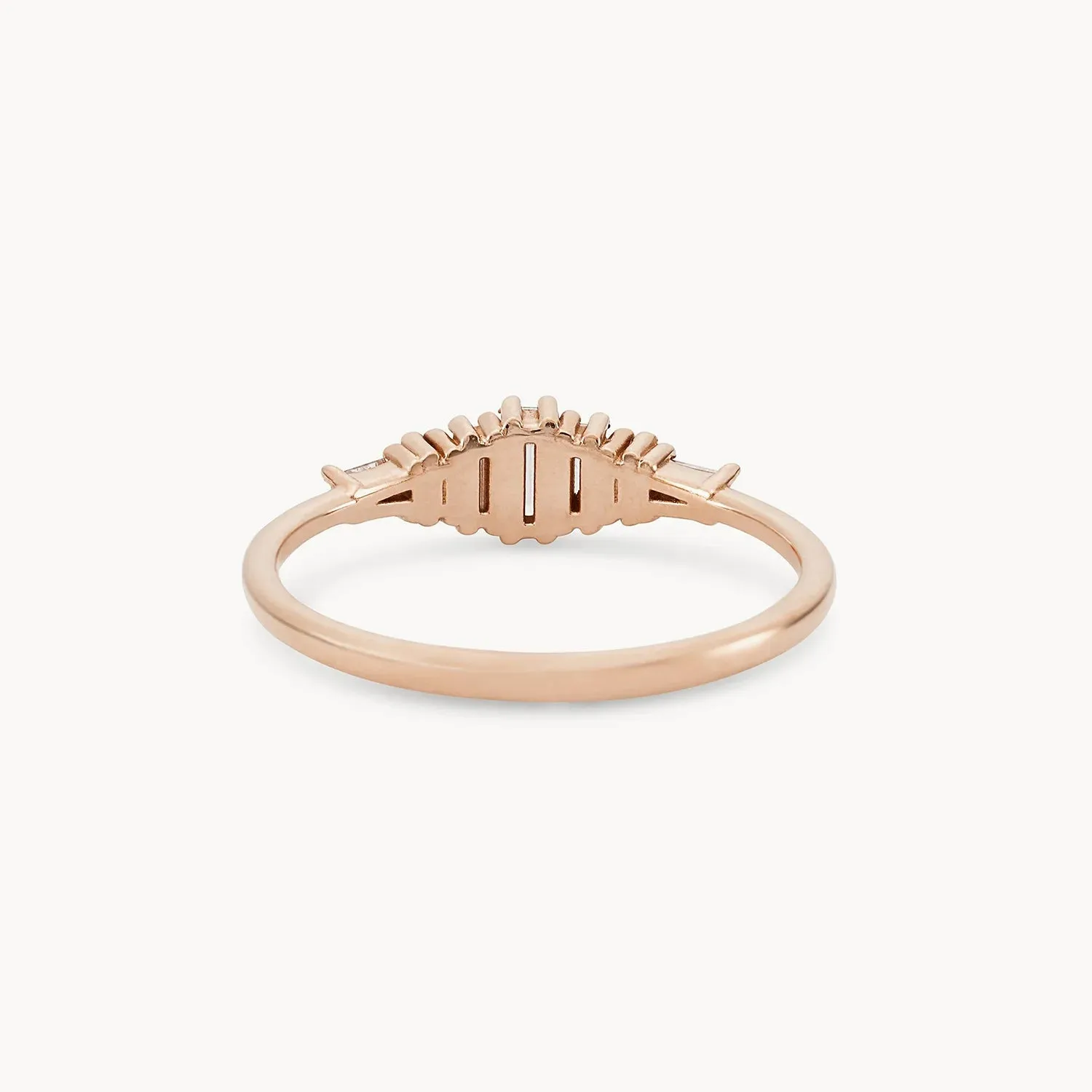 Daybreak band - 14k rose gold, white diamond