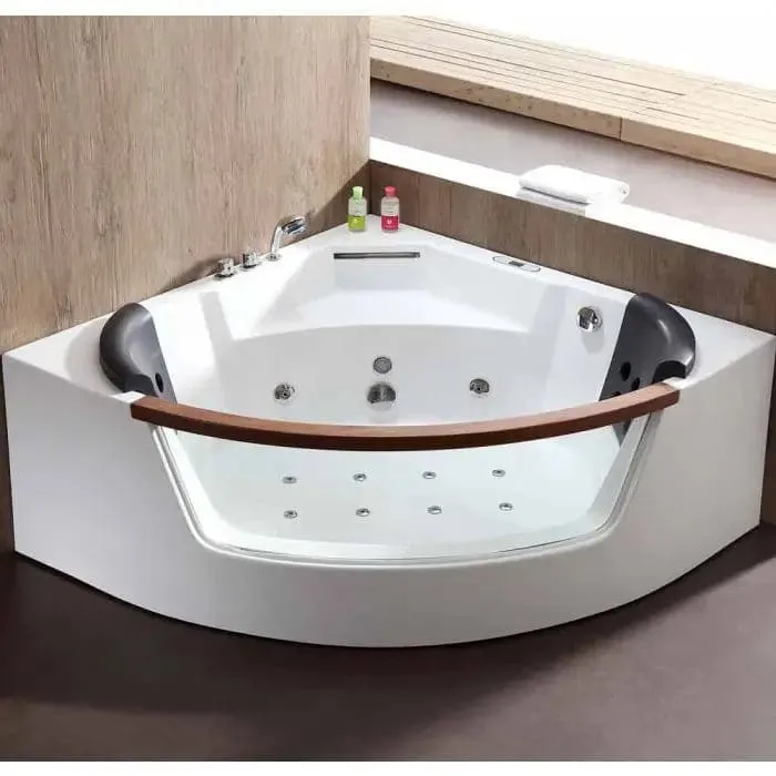 EAGO AM197ETL 5 ft Clear Rounded Corner Acrylic Whirlpool Bathtub for Two