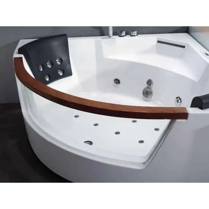 EAGO AM197ETL 5 ft Clear Rounded Corner Acrylic Whirlpool Bathtub for Two