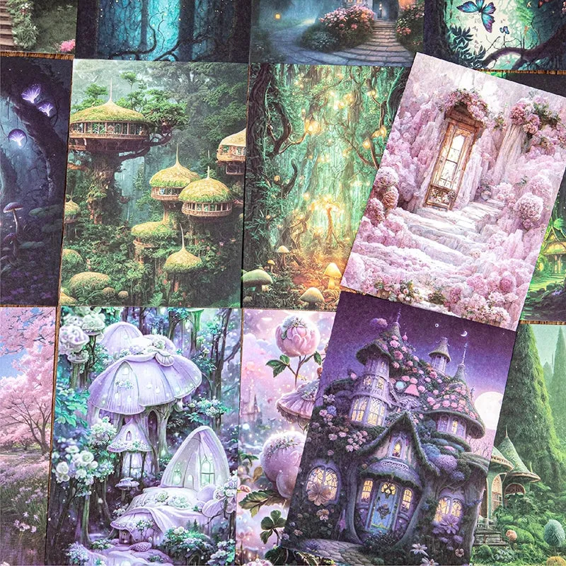 Enchanted Forest and Cottage Scrapbook Paper