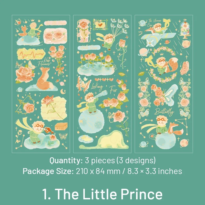 Fairy Tale Clear Transparent Sticker Sheets - Little Prince, Little Red Riding Hood, Snow White, Alice