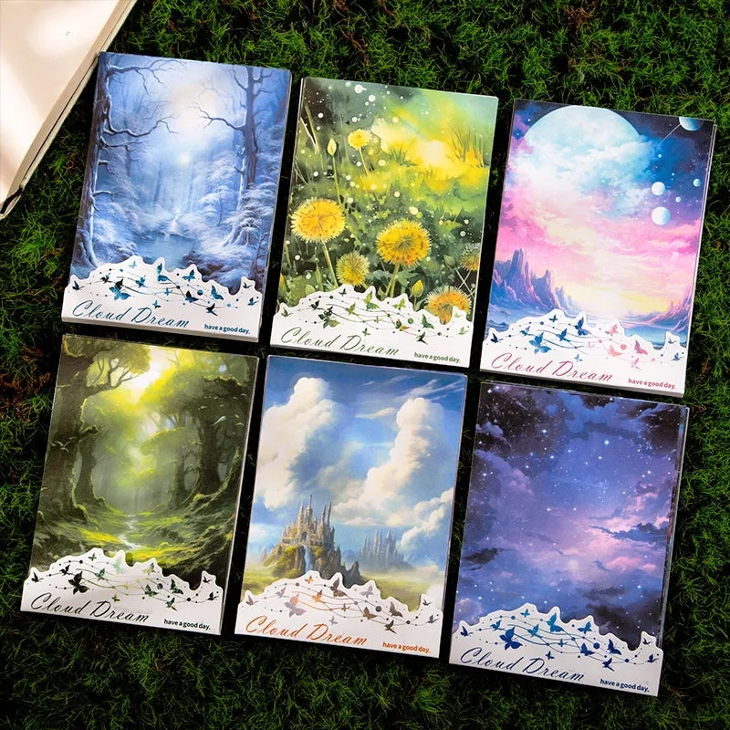 Fairy Tale Special Ink Washi Stickers - Sky, Castle, Forest, Meadow, Snowy, Moon