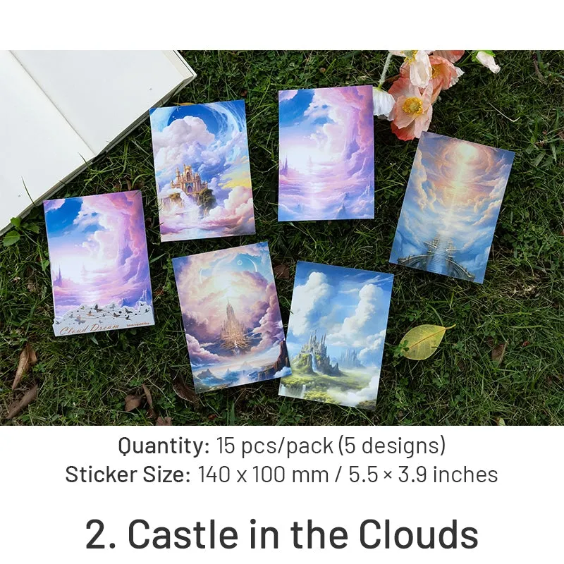 Fairy Tale Special Ink Washi Stickers - Sky, Castle, Forest, Meadow, Snowy, Moon